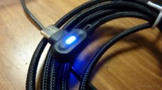 Datový+nab kabel+dioda USB typ C-90° 2m-černý-nový