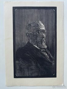 František Bílek - Portrét - grafika