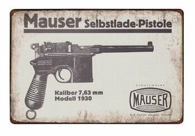 cedule plechová - Mauser C 96 model 1930 7,63 mm