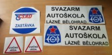 samolepka Svazarm autoškola +logo, čsad, cv. jízda - 1