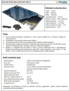 Plochý solární termický kolektor Heliostar 300 N