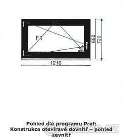 PVC OKNO 1210 x 690 mm