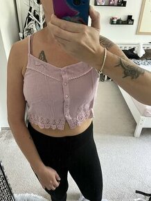 Letni crop top lila M