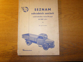 Prodám katalog dílů Praga Aero A150 z roku 1957.