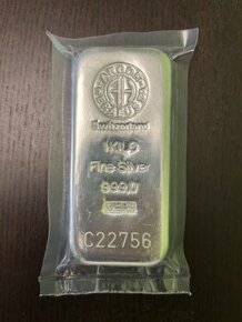 Investiční stříbrné slitky 1000g Argor Heraeus SA