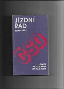 ČSD jízdní řád  1991 - 1992