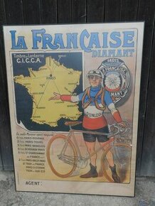 Originální cyklistický reklamní plakát La Francaise DIAMANT