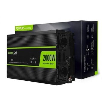 Napěťový převodník Green Cell ® 2000W / 4000W, měnič 12V - 1