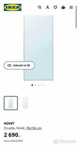 Zrcadlo Ikea HOVET 196x78 cm - 1