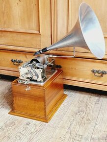 Krásný funkční starožitný fonograf Fenix, rok 1900, Francie - 1