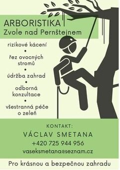 Rizikové kácení, arboristika, řez ovocných stromů