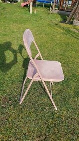 Skládací židle VOEL samet růžová - 1