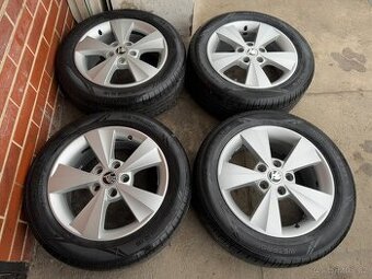 Alu 16" 5x112, orig. škoda Velorum , letní pneu 90% TOP O3 - 1