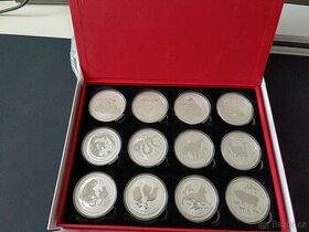 Sada strieborných mincí Lunar II 2oz