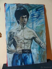 Plátno Bruce Lee - autor R. Dička 1996 - 1