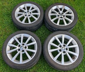 Alu Škoda 5x100 R16 letní pneu 205/45/16 - 1