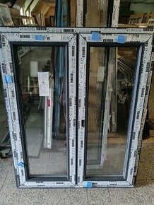Okno PVC REHAU 1100x1350MM, antracit, dvojsklo, nové