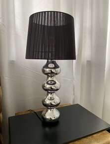 designová lampa, Lampička na noční stolek černá , stříbrná