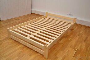 Nová postel 160x200 cm masiv borovice + rošt