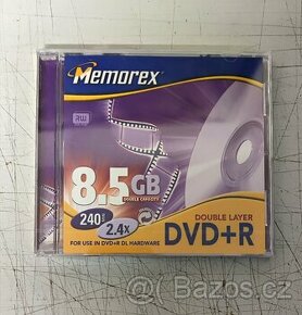 prázdné zabalené DVD+R 8,5Gb Memorex