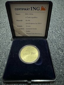 Pozlacená sběratelská mince - ING Zlatý Anděl