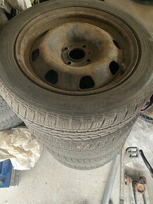 Plechové disky 16” 4x108 a zimní pneu 205/55/R16 - 1