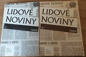 Samizdatové Lidové noviny z let 1988 a 1989