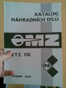 Originální katalog náhradních dílů na MZ 150 ETZ - 1