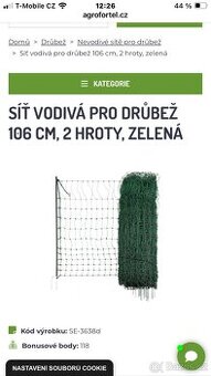 Síť vodivá /elektrická pro drůbež (ovce)