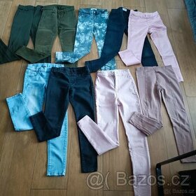 9x kalhoty vel. 140-XXS: jeans,legíny,rifle,... - 1