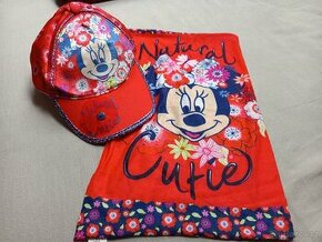 Minnie mouse, komplet kšiltovka+ nákrčník