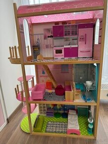 Velký dřevěný domeček pro Barbie s vybavením a výtahem - 1