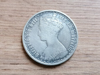 Stříbro 1 Florin 1853 Anglie Velká Británie stříbrná mince - 1