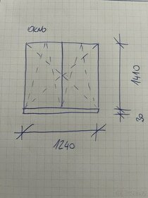 Dvoukřídlé okno 1240x1410mm - 1