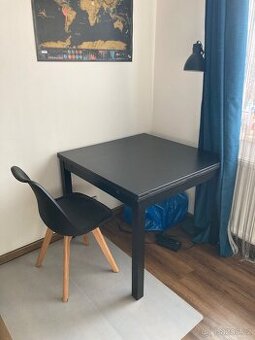 Stůl IKEA 90x90 cm rozložitelný černý