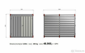 prodej skladového 3,00m kontejneru - SKLADEM ihned k odběru - 1