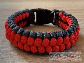 PARACORD náramek (18 cm) red - grey