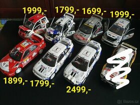 Rally modely 1:18 Ford,Mitsubishi,Citroen,Peugeot, ceny u fo