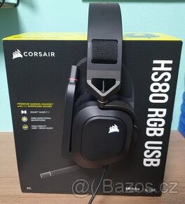 Nová Sluchátka CORSAIR HS80 RGB USB (Carbon)