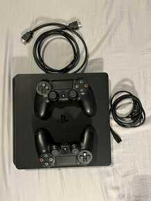 PS4 Slim 500Gb, dva ovladače, hry, televize