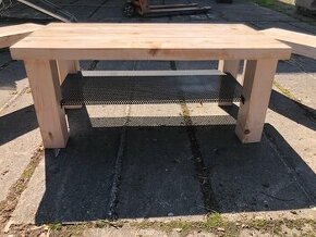 Dřevěný stůl + 2x stolek
