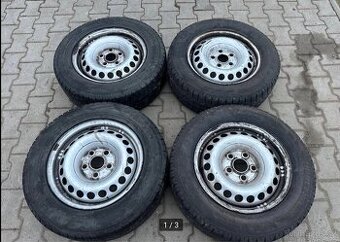 4x plechové disky 5x120 + pneu zimní 215/65 R16C