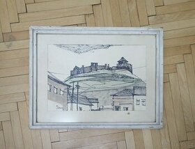 Prodám rámeček dřevo/sklo cca 53 x 43 cm