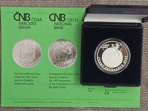 Stříbrná mince 2001 200 Kč Český fotbalový svaz PROOF