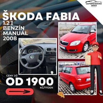 Škoda Fabia Pronájem aut na rozvoz jídel Wolt, Bolt, Foodora