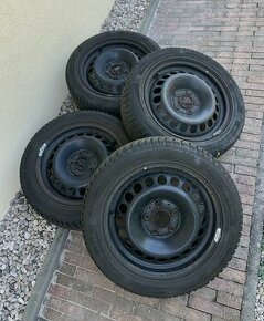 Plechové disky 5x112 16 se zimním pneu Hankook 195/55 R16