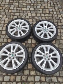 Prodám orig alu 18 Škoda Octavia RS 5X112 ET 51 zimní pneu