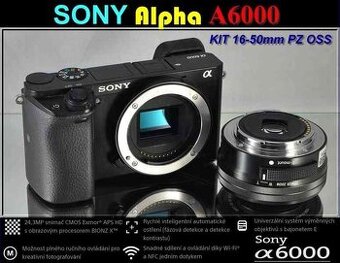 Sony A6000+ 16-50mm 24,3Mpix Full HDVWIFI/NFC