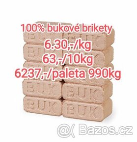 Kvalitní bukového brikety 6,30,-/kg