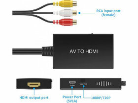 ZÁRUKA,NOVÉ : Tengchi Převodník RCA na HDMI, černý